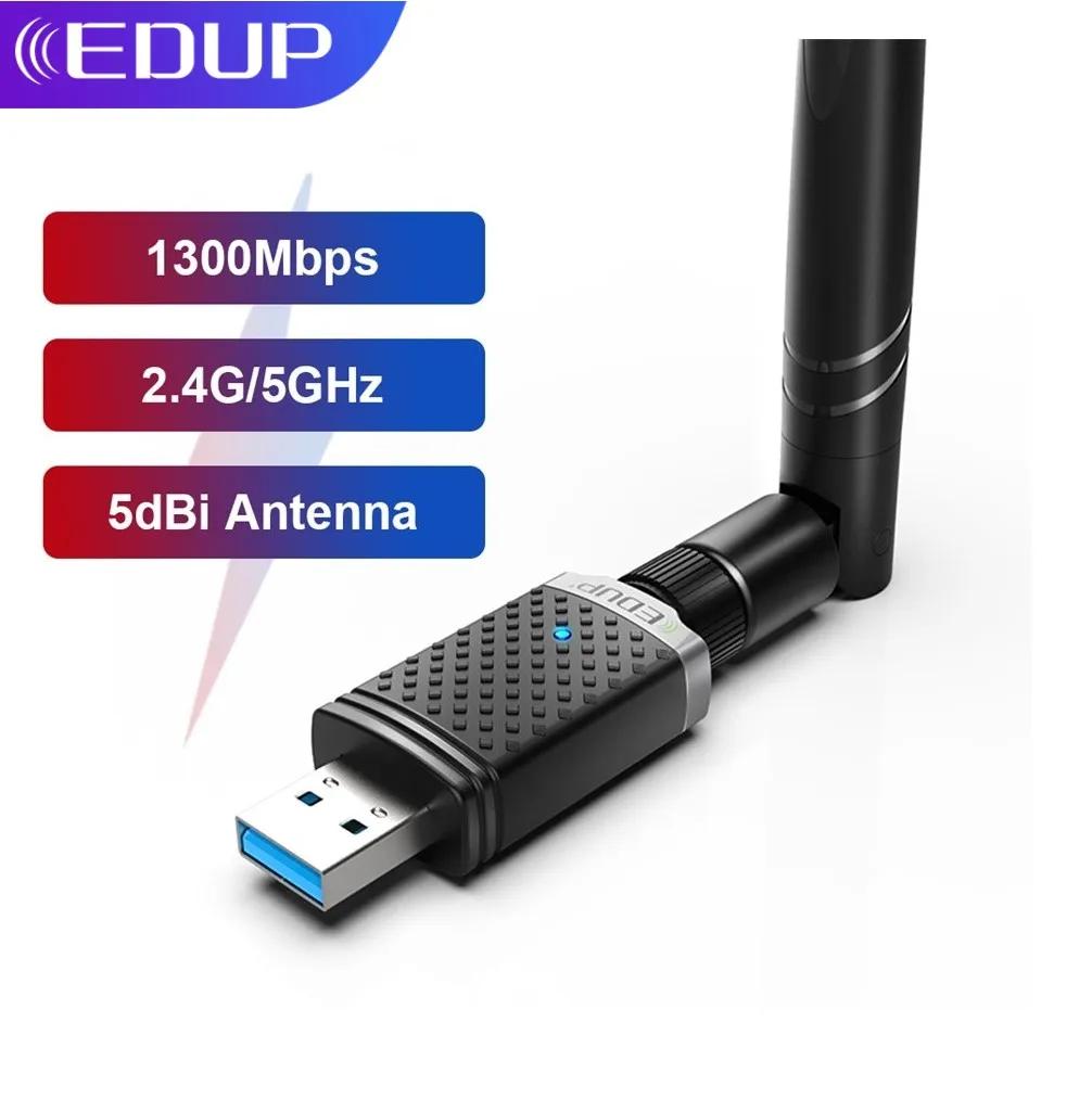 EDUP    USB , USB 3.0 ǻ AC Ʈũ ī, PC ׼, RTL8812BU, 1300Mbps, 5.8Ghz, 2.4Ghz